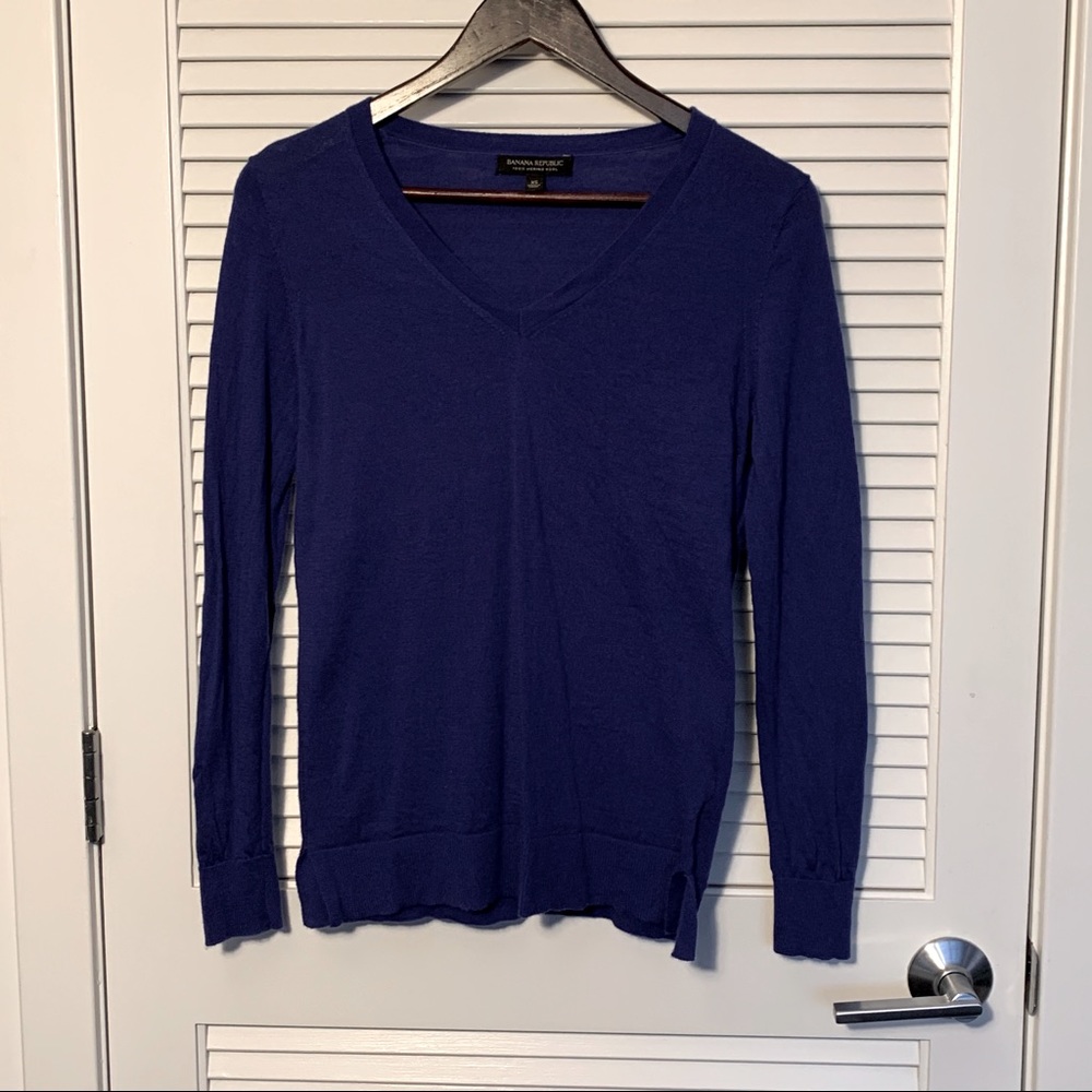 Cobalt Blue V-neck Sweater